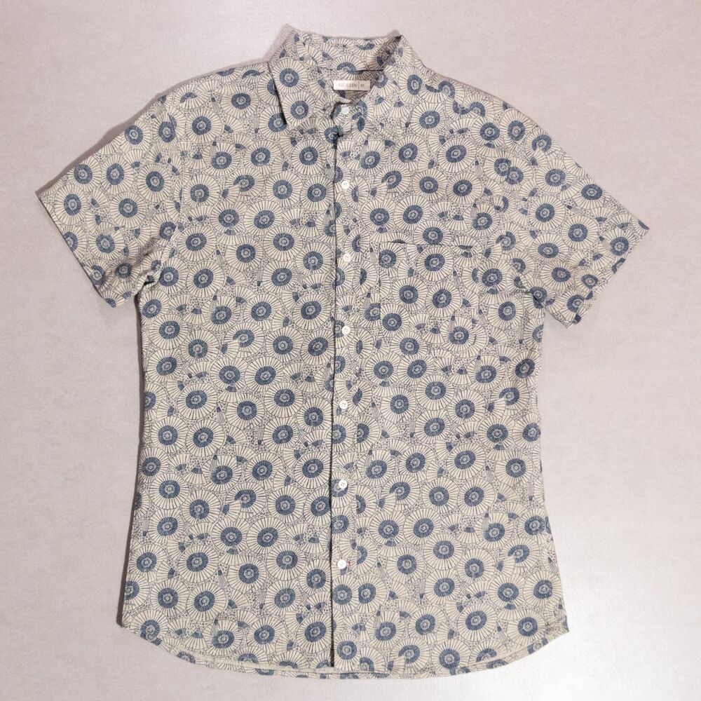 Gustin Blue and White Casual Button Down Shirt